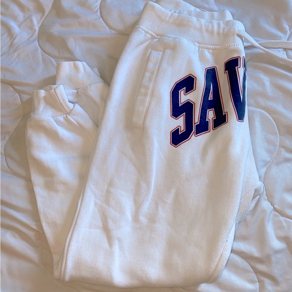 Fashion Nova White Savage Joggers / Sweatpants